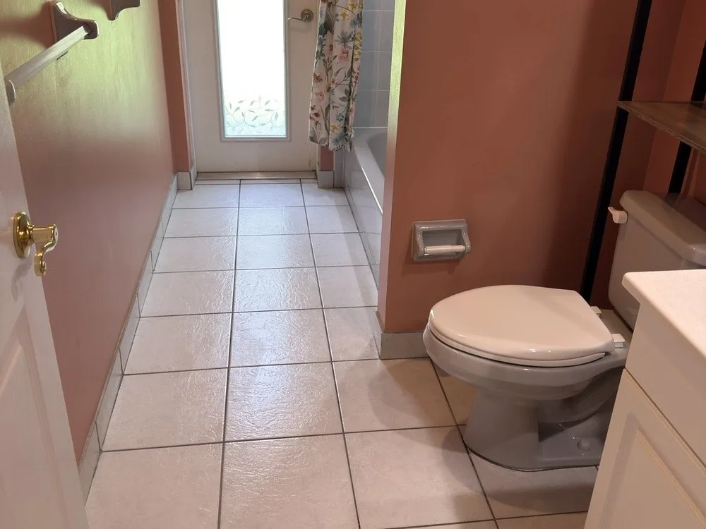 Bathroom floor after cleaning by Ocean View, Stuart FL